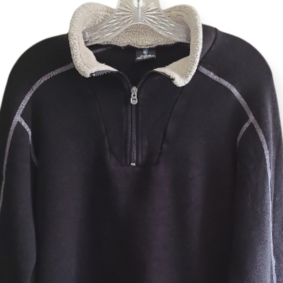 KUHL Mens Europa 1/4 Zip Pullover Sweater Black Longsleeve Size Medium - Picture 6 of 16
